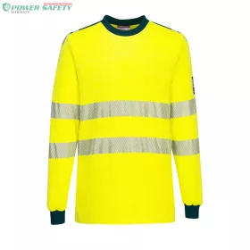   PW3 Modaflame Knit Hi-Vis FR hosszú ujjú póló - Sárga/Navy