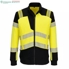   PW3 Modaflame Knit Hi-Vis FR lángálló teljes cipzáras pulóver - Sárga/Fekete
