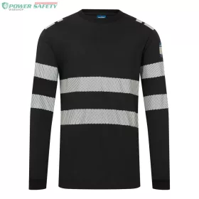   PW3 Modaflame Knit FR lángálló hosszú ujjú póló - Fekete