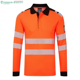   PW3 Modaflame Knit HVO FR lángálló hosszú ujjú pólóing - Narancs/Fekete