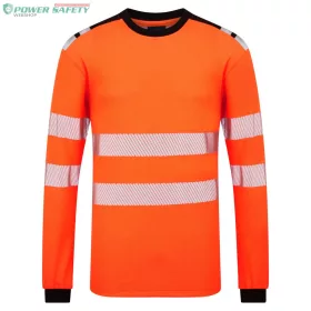   PW3 Modaflame Knit HVO FR hosszú ujjú póló - Narancs/Fekete