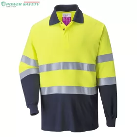   Lángálló antisztatikus kéttónusú hosszú ujjú pólóing - Sárga/Navy