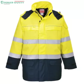 Bizflame Rain+ Hi-Vis Arc lángálló kabát - Sárga/Navy