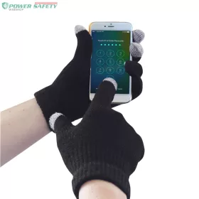 Touchscreen kötött kesztyű - Fekete