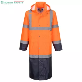 Hi-Vis Contrast Raincoat 122cm - Narancs/Navy