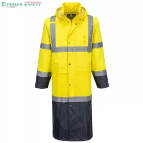 Hi-Vis Contrast Raincoat 122cm - Sárga/Navy
