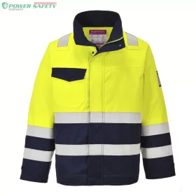 Hi-Vis Modaflame munkakabát - Sárga/Navy