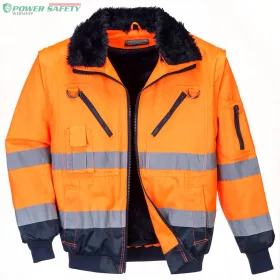 Hi-Vis 3-in-1 Pilota kabát - Narancs/Navy