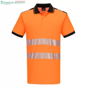 PW3 Hi-Vis Polo Shirt  S/S - Narancs/Fekete