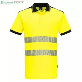 PW3 Hi-Vis Polo Shirt  S/S - Sárga/Fekete