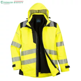 PW3 Hi-Vis 3-in-1 kabát - Sárga/Fekete