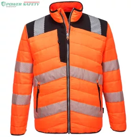 PW3 Hi-Vis Baffle kabát - Narancs/Fekete
