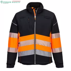 PW3 Hi-Vis Class 1 Softshell kabát (3L) - Fekete/Narancs