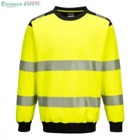 PW3 HI-VIS KÖRNYAKÚ PULÓVER - Sárga/Fekete