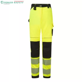 PW3 Hi-Vis női stretch munkanadrág - Sárga/Fekete