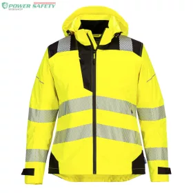 PW3 Hi-Vis női esőkabát - Sárga/Fekete