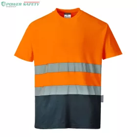 Kéttónusú Cotton Comfort póló - Narancs/Navy