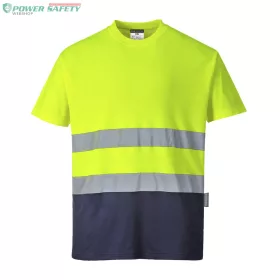 Kéttónusú Cotton Comfort póló - Sárga/Navy