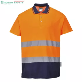 Kéttónusú Cotton Comfort póló - Narancs/Navy