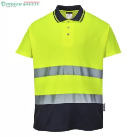 Kéttónusú Cotton Comfort póló - Sárga/Navy