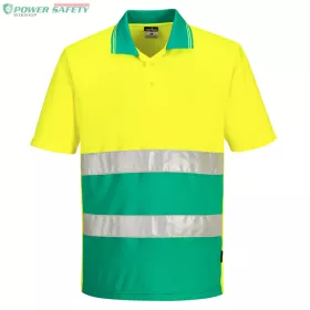 Hi-Vis Kéttónusú könnyű póló S/S - Sárga/Kékeszöld