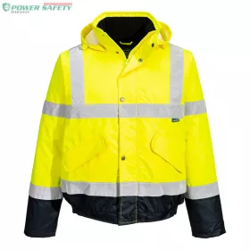 Hi-Vis kéttónusú bomber kabát - Sárga/Navy