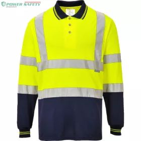 Kéttónusú hosszú ujjú pólóing - Sárga/Navy