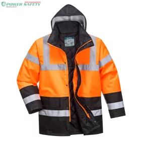 Hi-Vis Kéttónusú Traffic kabát - Narancs/Fekete