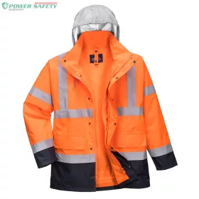 Hi-Vis 4 az 1-ben Contrast Traffic kabát - Narancs/Navy