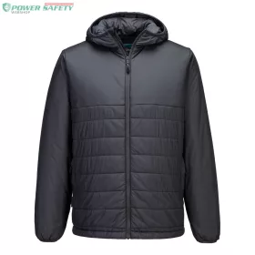 Hooded Insulated Baffle Jacket - Mole szürke