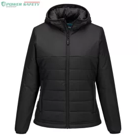 Women's Hooded Baffle Jacket - Fekete