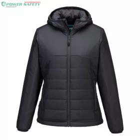 Women's Hooded Baffle Jacket - Mole szürke