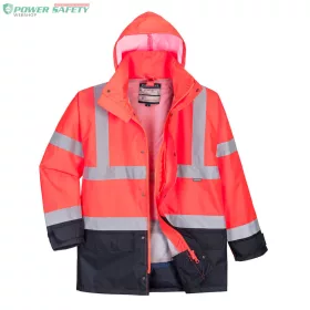Hi-Vis Executive 5 az 1-ben kabát - Piros/Navy