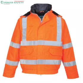 Bizflame Rain Hi-Vis Antistatic FR bomber kabát - Narancs