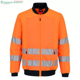 Hi-Vis Work Mesh Panel Jacket - Narancs/Navy
