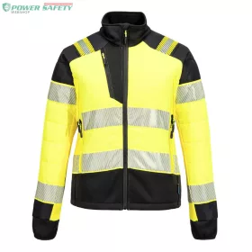 PW3 Hi-Vis Női Hybrid Baffle kabát - Sárga/Fekete