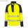 PW3 Hi-Vis 1/4 cipzáras hosszú ujjú póló - Sárga/Fekete