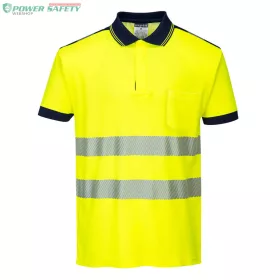 PW3 Hi-Vis pólóing S/S - Sárga/Navy