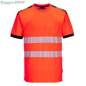 PW3 Hi-Vis póló S/S - Piros/Fekete