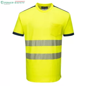 PW3 Hi-Vis póló S/S - Sárga/Navy