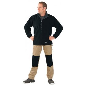 Férfi polár pulóver, fekete-szürke, 360 g/m² (03460)