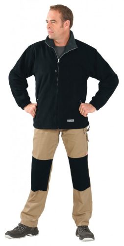 Férfi polár pulóver, fekete-szürke, 360 g/m² (03460)