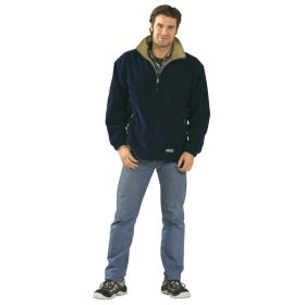 Férfi polár pulóver, sötétkék-barna, 360 g/m² (03470)