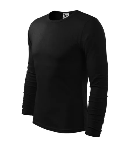 Férfi hosszú ujjú póló, fekete, 160 g/m² (11901)