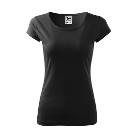 Női rövid ujjú póló, fekete, 150 g/m² (12201)