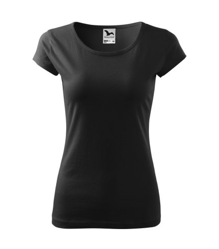 Női rövid ujjú póló, fekete, 150 g/m² (12201)