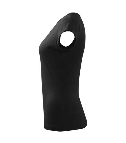 Női rövid ujjú póló, fekete, 150 g/m² (12201)