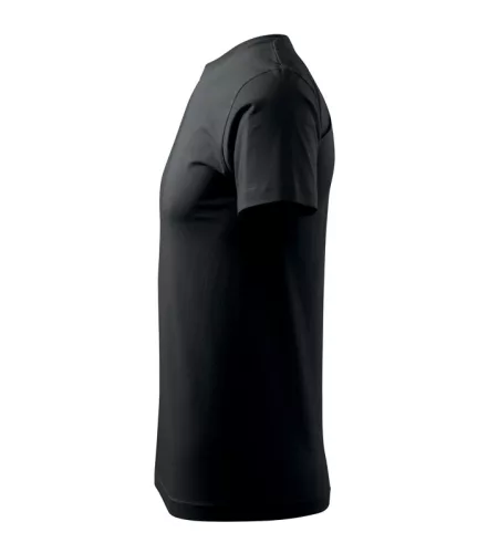 Férfi környakas póló, fekete, 160 g/m² (12901)