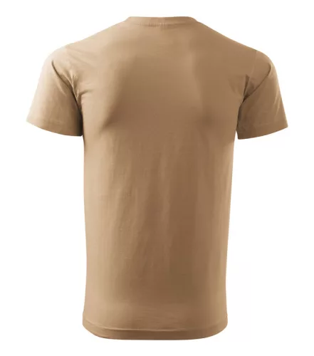 Férfi környakas póló, homok, 160 g/m² (12908)