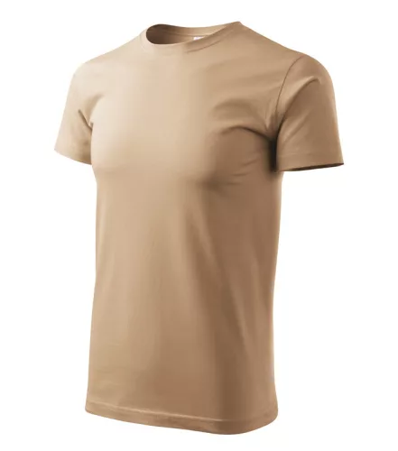 Férfi környakas póló, homok, 160 g/m² (12908)